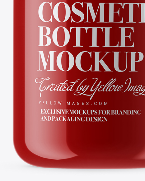 Opened Glossy Cosmetic Bottle Mockup