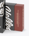 Two Glossy Boxes Mockup - Half Side View (High Angle Shot)