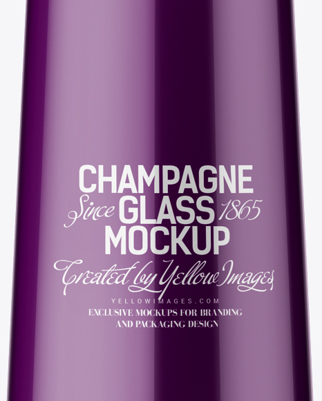 Champagne Glossy Glass Mockup