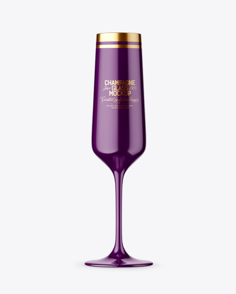 Champagne Glossy Glass Mockup