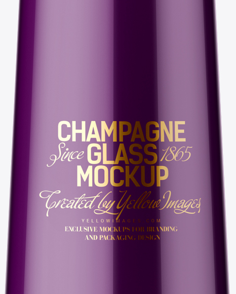 Champagne Glossy Glass Mockup