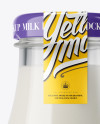 Glass Organic Milk Bottle Mockup