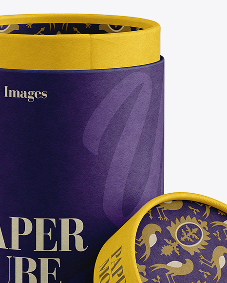 Opened Paper Tube Mockup