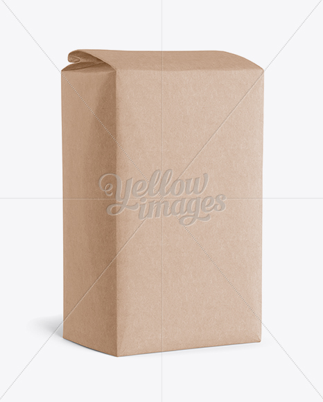 Kraft Paper Flour Bag Mockup - Halfside View