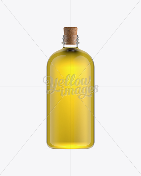 Olive Oil Bottle W/ Cork Stopper Mockup