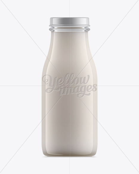 Glass Bottle W/ Milk Mockup