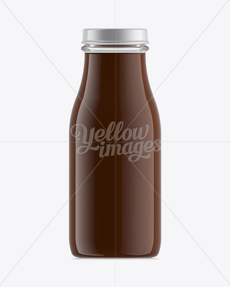 Glass Bottle With Black Coffee Drink Mockup