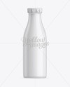 Glossy Milk Bottle W/ Paper Lid Mockup