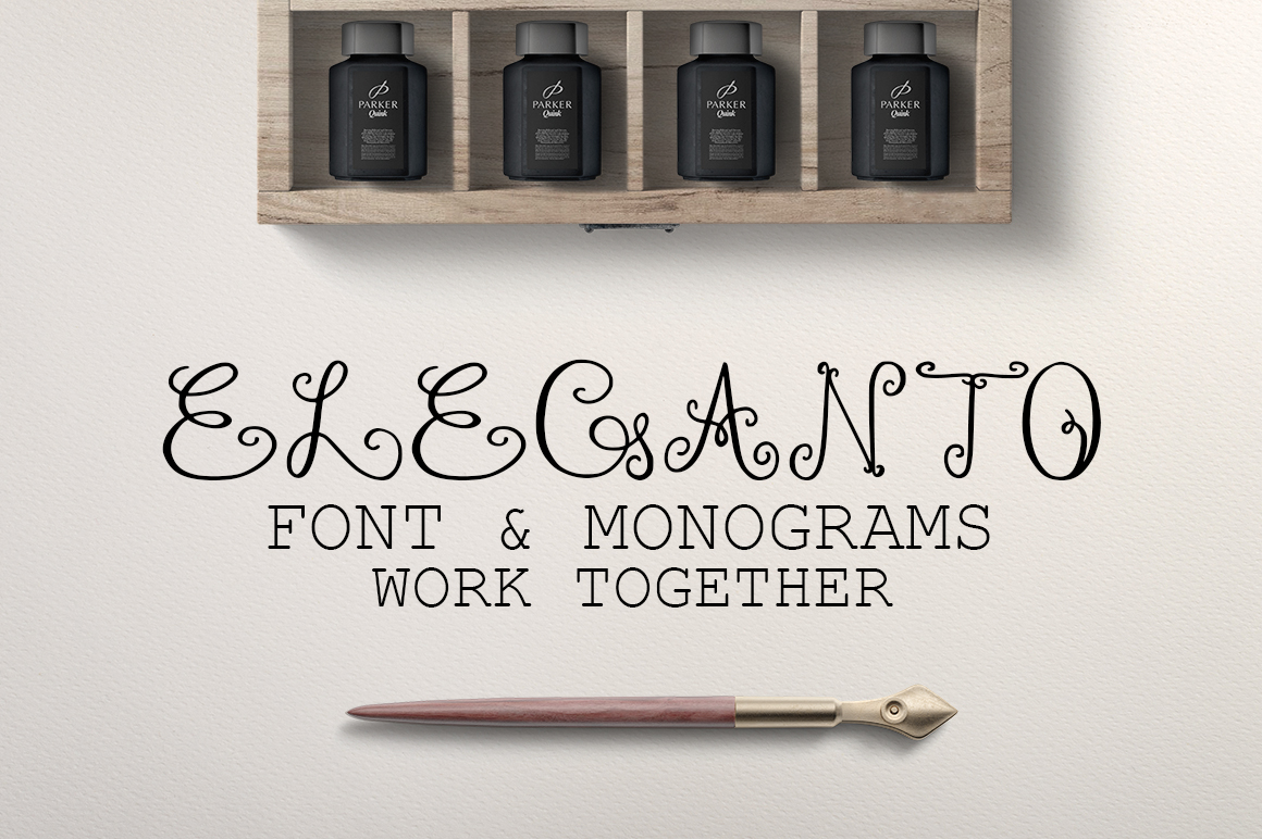 Monogram ELEGANTO Duo Font Monogram ELEGANTO Duo Font
