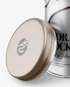 Opened Matte Metallic Storage Jar Mockup - Front View (High-Angle Shot) Opened Matte Metallic Storage Jar Mockup - Front View (High-Angle Shot)