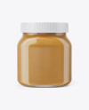 Glass Jar with Peanut Butter Mockup - Front View