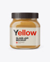 Glass Jar with Peanut Butter Mockup - Front View