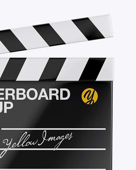 Glossy Clapperboard Mockup - Front View