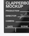 Glossy Clapperboard Mockup - Front View