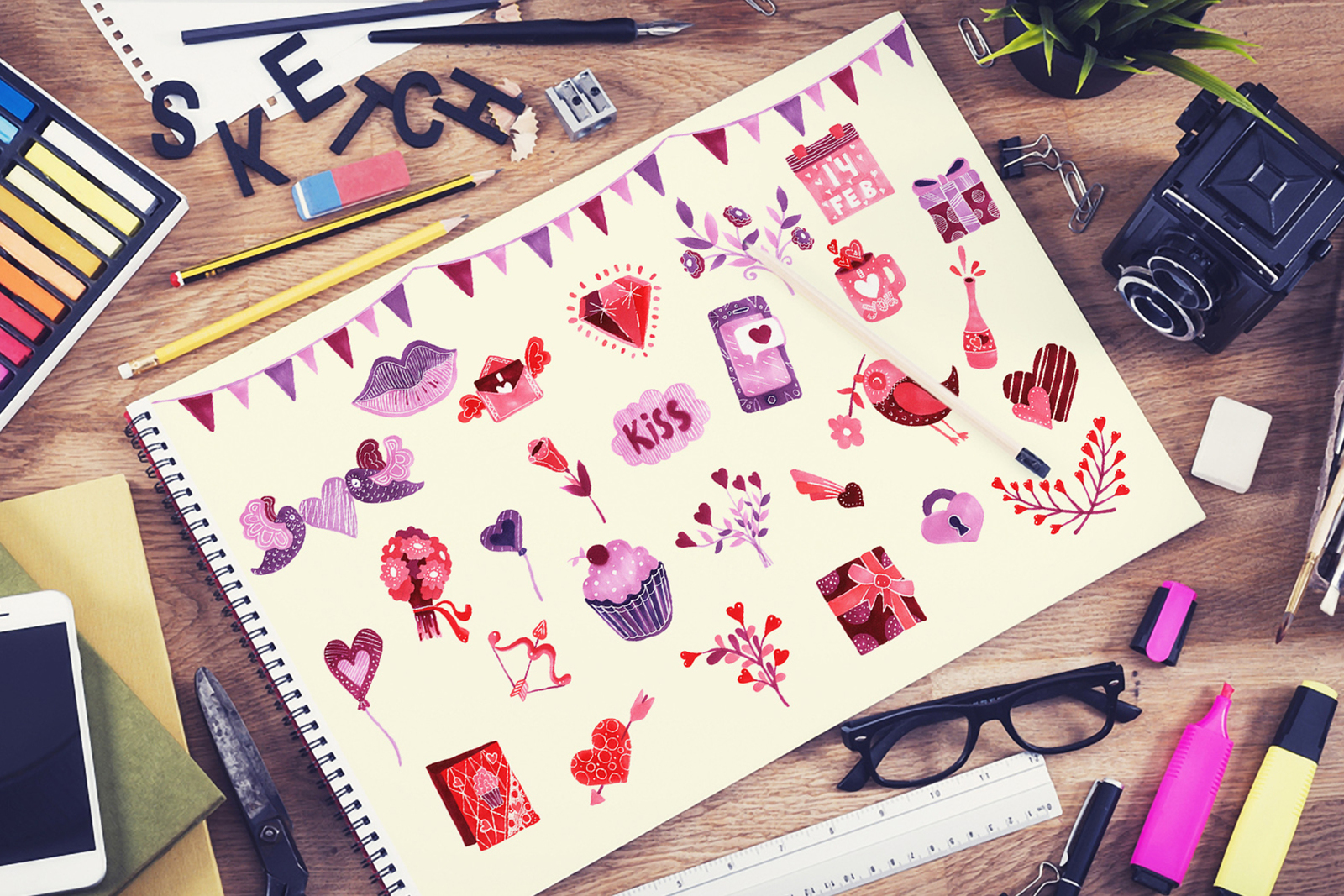 Valentine's Doodle Set Valentine's Doodle Set