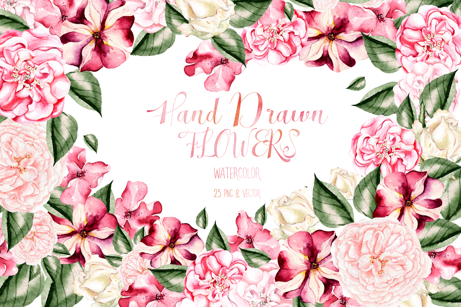 Hand Drawn Watercolor Flowers 23 Png &amp; Vector