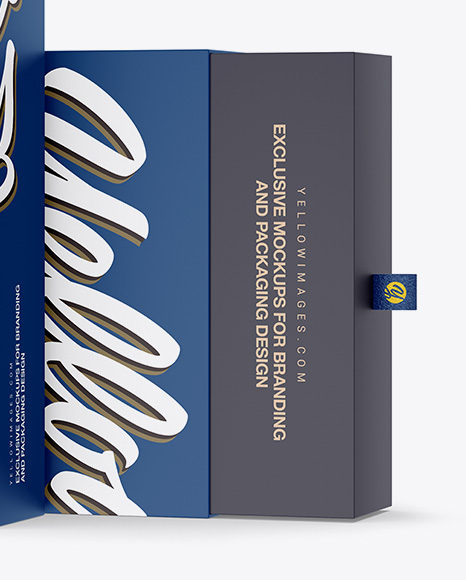 Two Matte Boxes Mockup W/ Label - Half Side View