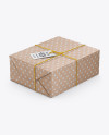 Kraft Paper Gift Packaging Mockup - Half Side View (High Angle Shot)