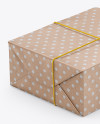 Kraft Paper Gift Packaging Mockup - Half Side View (High Angle Shot)