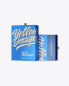 Two Metallic Boxes Mockup W/ Label - Half Side View