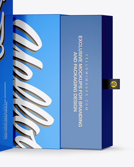 Two Metallic Boxes Mockup W/ Label - Half Side View