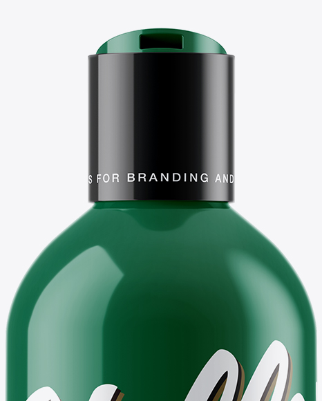 Opened Glossy Cosmetic Bottle Mockup