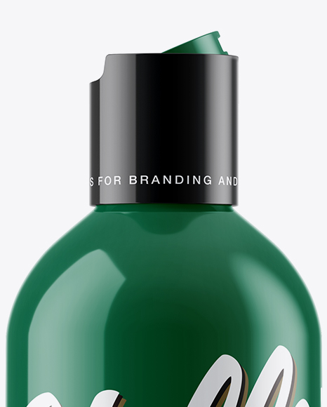 Opened Glossy Cosmetic Bottle Mockup