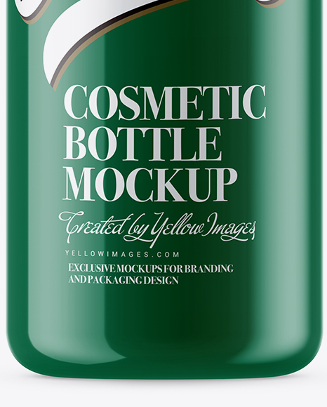 Opened Glossy Cosmetic Bottle Mockup