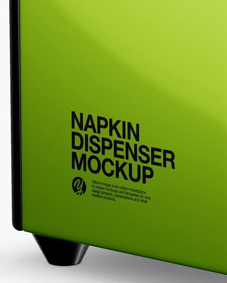 Metallic Napkin Dispenser Mockup - Half Side View