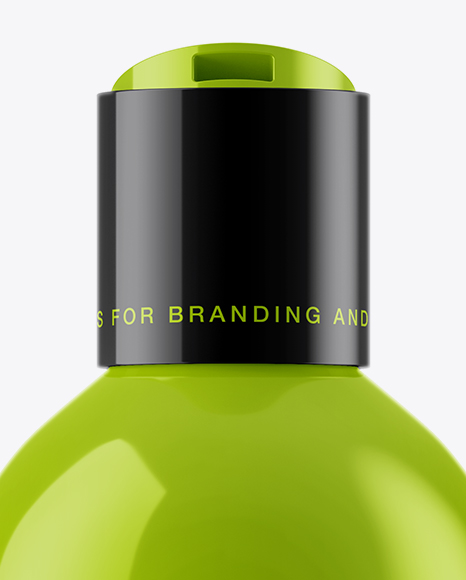 Opened Glossy Cosmetic Bottle Mockup