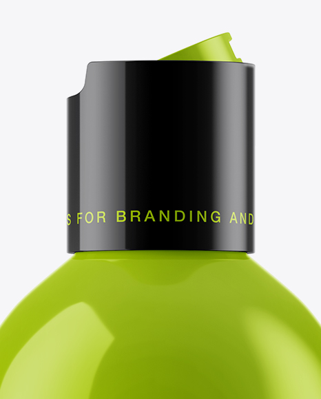 Opened Glossy Cosmetic Bottle Mockup