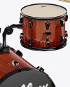 Drum Kit Mockup - Back Half Side View (High-Angle Shot)