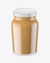 Clear Glass Jar with Peanut Butter Mockup - High-Angle Shot