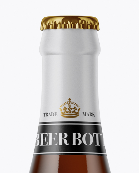 Amber Beer Bottle Mockup