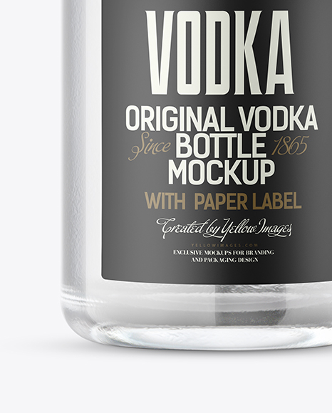 Clear Glass Vodka Bottle Mockup