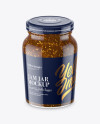 Clear Glass Jar with Fig Jam Mockup - High-Angle Shot Clear Glass Jar with Fig Jam Mockup - High-Angle Shot