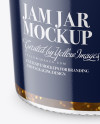 Clear Glass Jar with Fig Jam Mockup - High-Angle Shot Clear Glass Jar with Fig Jam Mockup - High-Angle Shot