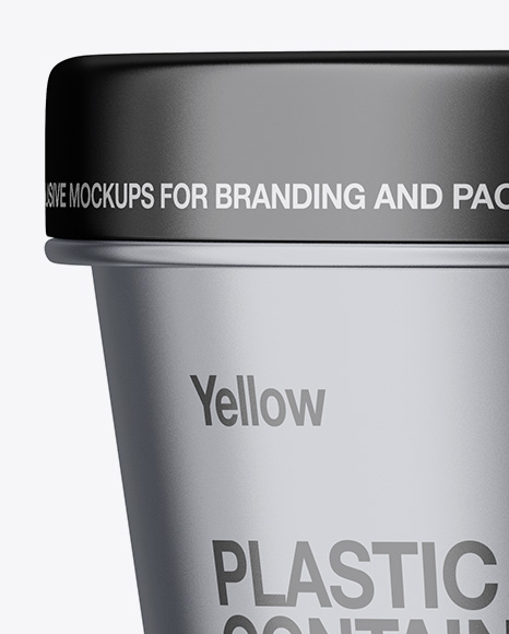 Matte Metallic Container Mockup - Front View