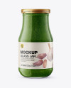 Glass Jar with Pesto Sauce Mockup