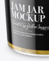 Clear Glass Jar with Pear Jam Mockup - High-Angle Shot Clear Glass Jar with Pear Jam Mockup - High-Angle Shot