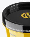 Glossy Container Mockup - Front View (High-Angle Shot)