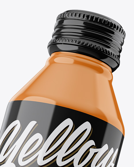 Slanted Glossy Drink Bottle Mockup