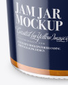 Clear Glass Jar with Orange Jam Mockup - High-Angle Shot