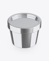 Metallic Container Mockup - Front View (High-Angle Shot)