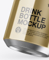 Metallic Drink Bottle Mockup