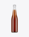 Clear Glass Bottle With Red Ale Mockup