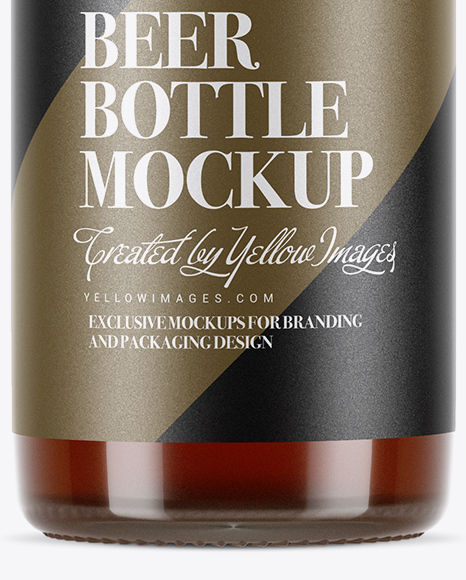 Clear Glass Bottle With Red Ale Mockup