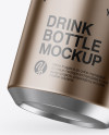 Slanted Matte Metallic Drink Bottle Mockup