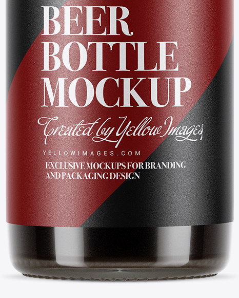 Clear Glass Bottle With Brown Ale Mockup