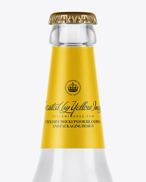 Clear Glass Bottle With Tonic Water Mockup